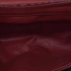 Pre Owned Roberto Cavalli Red Python Embellished Elaphe Clutch