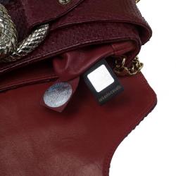 Pre Owned Roberto Cavalli Red Python Embellished Elaphe Clutch