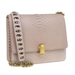 Pre Owned Roberto Cavalli Pink Python Hera Crossbody