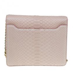 Pre Owned Roberto Cavalli Pink Python Hera Crossbody