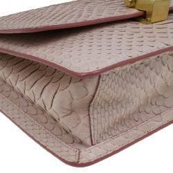 Pre Owned Roberto Cavalli Pink Python Hera Crossbody