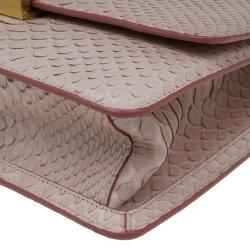 Pre Owned Roberto Cavalli Pink Python Hera Crossbody