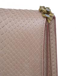 Pre Owned Roberto Cavalli Pink Python Hera Crossbody
