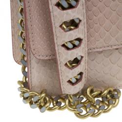 Pre Owned Roberto Cavalli Pink Python Hera Crossbody