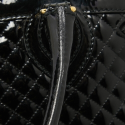 Roberto Cavalli Black Quilted Patent Leather Grand Tour Tote