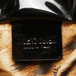 Roberto Cavalli Black Quilted Patent Leather Grand Tour Tote