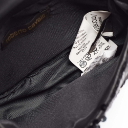 مملوكة مسبقًا Roberto Cavalli Black Sequins RC Logo Chain Bag