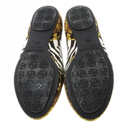Pre Owned Roberto Cavalli Multicolor Printed Canvas Ballet Flats Size 40