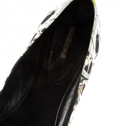 Pre Owned Roberto Cavalli Multicolor Leopard Print Canvas Ballet Flats Size 40