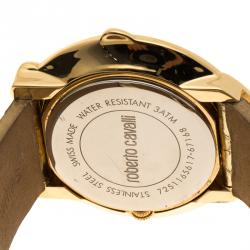 Roberto Cavalli Gold-Plated Stainless Steel Snake Women's Wristwatch 37 mm