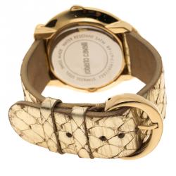 Roberto Cavalli Gold-Plated Stainless Steel Snake Women's Wristwatch 37 mm
