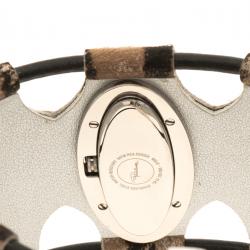 Pre Owned Roberto Cavalli Brown Stainless Steel Classsic Women's Wristwatch 38 mm