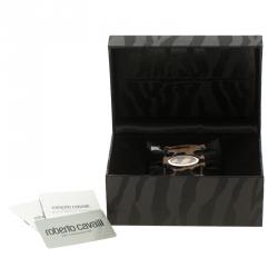 Pre Owned Roberto Cavalli Brown Stainless Steel Classsic Women's Wristwatch 38 mm