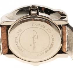 Pre Owned ساعة يد نسائية روبرتو كافالي R7251165535 ثعبان ستانلس ستيل بنية 38 مم