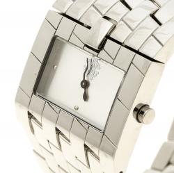 مملوكة مسبقًا ساعة يد نسائية روبرتو كافالي كليفادج ستانلس ستيل فضية 35 مم