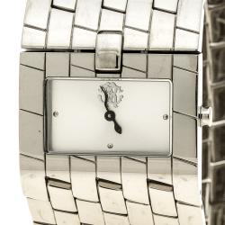 مملوكة مسبقًا ساعة يد نسائية روبرتو كافالي كليفادج ستانلس ستيل فضية 35 مم