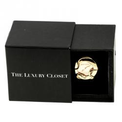 Pre Owned Roberto Cavalli Rose Gold-Plated Stainless Steel Snake Women's Wristwatch 37 mm