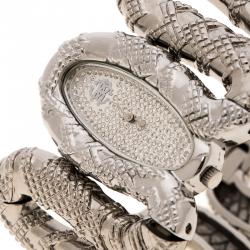 Pre Owned ساعة يد نسائية روبرتو كافالي كليوباترا R7253195615 ستانلس ستيل فضية 40 مم