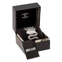 Pre Owned ساعة يد نسائية ر�وبرتو كافالي كليوباترا R7253195615 ستانلس ستيل فضية 40 مم