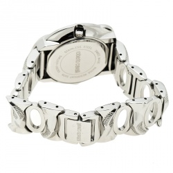 Pre Owned Roberto Cavalli Silver Stainless Steel Snake Women's Wristwatch 37 mm