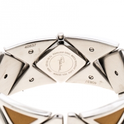 مملوكة مسبقًا ساعة يد روبرتو كافالي مثلث ستانلس ستيل فضية 27 مم