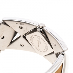 مملوكة مسبقًا ساعة يد روبرتو كافالي مثلث ستانلس ستيل فضية 27 مم