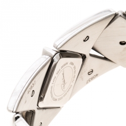 مملوكة مسبقًا ساعة يد روبرتو كافالي مثلث ستانلس ستيل فضية 27 مم