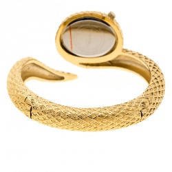 Pre Owned Roberto Cavalli Gold Plated Steel Wild Soul R7253126575 Women's Wristwatch 33 mm