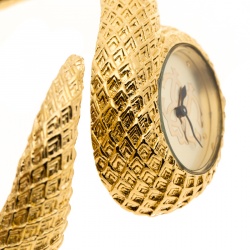 Pre Owned Roberto Cavalli Gold Plated Steel Wild Soul R7253126575 Women's Wristwatch 33 mm