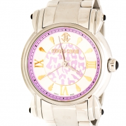 Pre Owned Roberto Cavalli Multicolor Dial Stainless Steel Anniversary 7253172545 Women's Wristwatch 39 mm