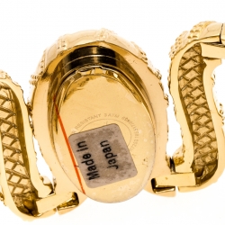Pre Owned Roberto Cavalli Yellow Gold Plated Stainless Steel Cleopatra R7253195517 Women's Wristwatch 40 mm