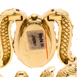 Pre Owned Roberto Cavalli Yellow Gold Plated Stainless Steel Cleopatra R7253195517 Women's Wristwatch 40 mm