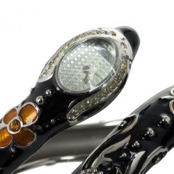 Pre Owned Roberto Cavalli Snake Stainless Steel Womens Watch 19 MM