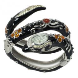 Pre Owned Roberto Cavalli Snake Stainless Steel Womens Watch 19 MM