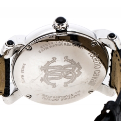 Pre Owned ساعة يد نسائية روبرتو كافالي انيفيرساري كولكشن 7251172615 ستانلس ستيل فضية 40 مم