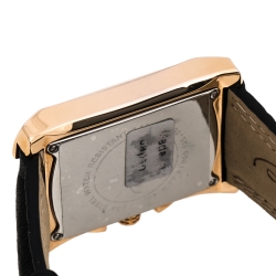Pre Owned Roberto Cavalli Black Rose Gold Plated Stainless Steel Tomahawk R7251900125 Unisex Wristwatch 31 mm