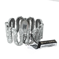 Pre Owned Roberto Cavalli Silver Stainless Steel Cleopatra R7253195515 Women's Wristwatch 40 mm