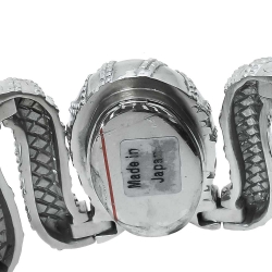 Pre Owned Roberto Cavalli Silver Stainless Steel Cleopatra R7253195515 Women's Wristwatch 40 mm