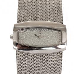 Roberto Cavalli Pave Ellisse Silver Plated Womens Bracelet Wristwatch 40 MM