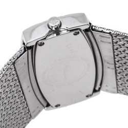 Pre Owned Roberto Cavalli Silver Stainless Steel Diamond Ellisse R72533114515 Women's Wristwatch 40 mm