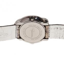 Pre Owned Roberto Cavalli Brown Stainless Steel Snake Diamonds Women's Wristwatch 33MM