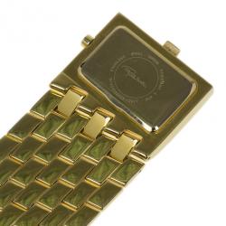 Pre Owned Roberto Cavalli Gold Stainless Steel Cleavage Women's Wristwatch 35MM