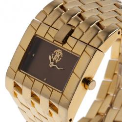 Pre Owned ساعة يد روبرتو كافالي بني ستانلس ستيل كليفاج للنساء 35 مم