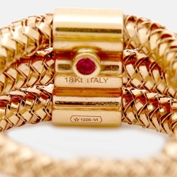 Roberto Coin Primavera Triple Row 18k Rose Gold Ring Size 52
