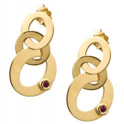 Pre Owned Roberto Coin Chic and Shine 18K Yellow Gold Circle Link Earrings