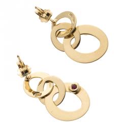 Pre Owned Roberto Coin Chic and Shine 18K Yellow Gold Circle Link Earrings