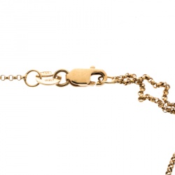 Pre Owned Roberto Coin Pois Moi Diamond 18k Yellow Gold Square Pendant Necklace 