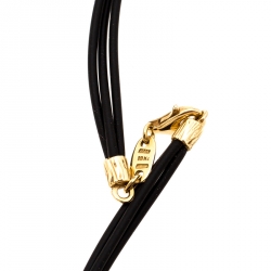 Roberto Coin Heart Diamond Textured 18k Two Tone Gold Flexible Pendant Cord Necklace