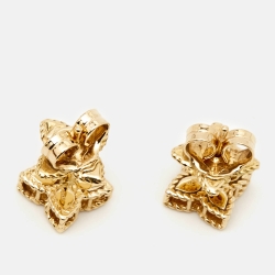 Roberto Coin Princess Flower 18K Yellow Gold Necklace & Earrings Set