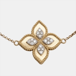 Roberto Coin Princess Flower Diamond 18k Rose Gold  Bracelet